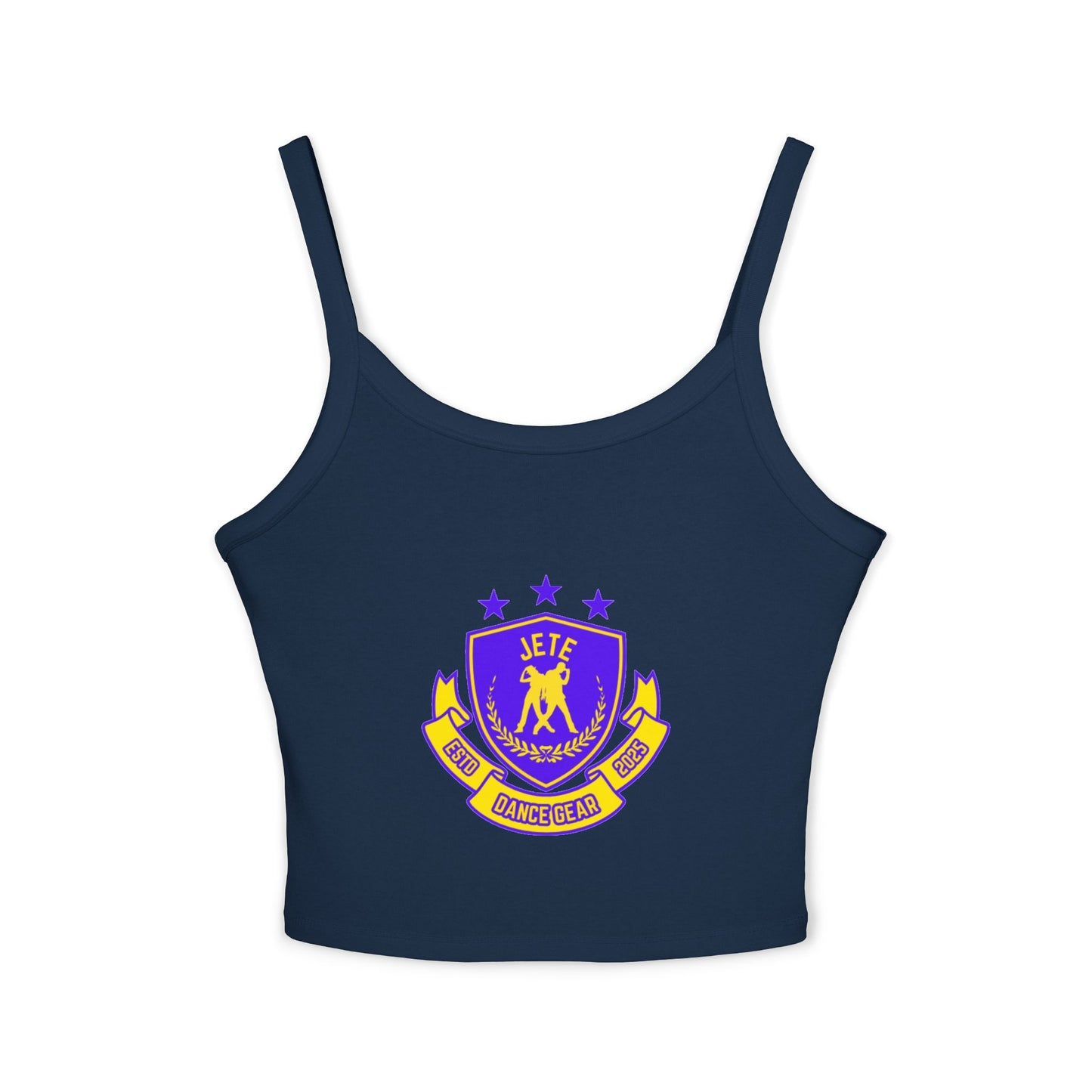 "Jeté Dance Gear" Women’s Spaghetti Strap Tank Top – Collegiate-Inspired Dancer Graphic | Stylish Studio Apparel for Dancers & Performers