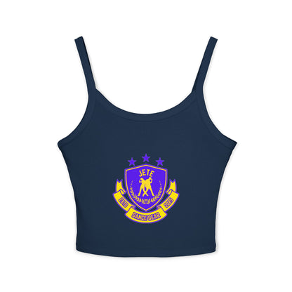 "Jeté Dance Gear" Women’s Spaghetti Strap Tank Top – Collegiate-Inspired Dancer Graphic | Stylish Studio Apparel for Dancers & Performers