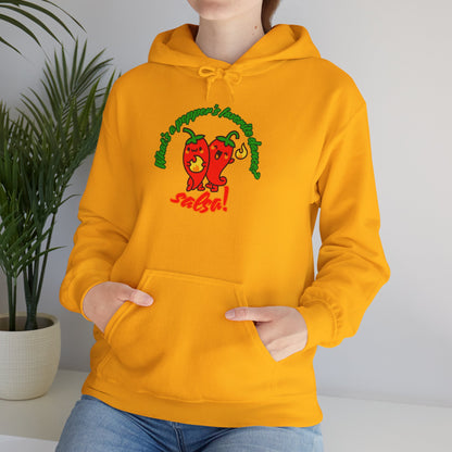 "What’s a Pepper’s Favorite Dance? Salsa!" Unisex Hooded Sweatshirt – Funny Dance Pun Hoodie with Cute Pepper Graphic for Dancers & Foodies
