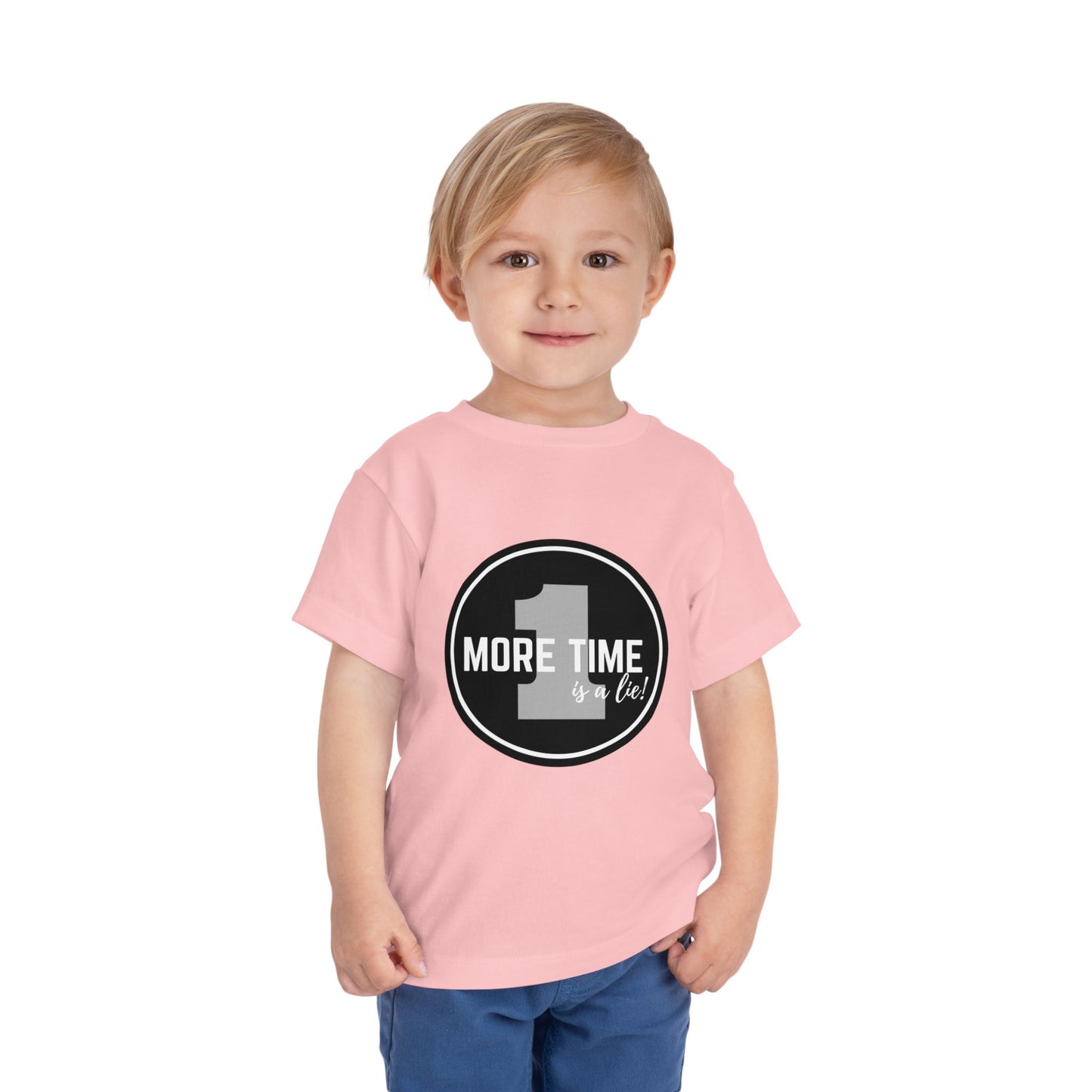 "One More Time Is a Lie" Toddler Dance T-Shirt – Bold Emblem Graphic Short Sleeve Tee for Kids