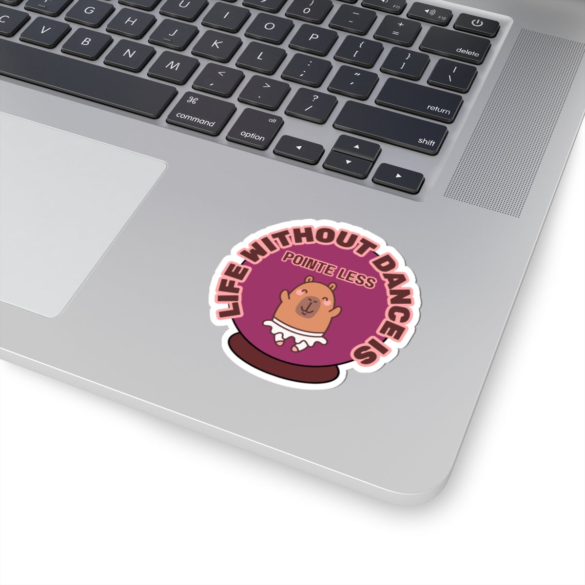 "Life Without Dance is Pointeless" Spiral Notebook – Cute Capybara Dancer Graphic – Dance-Themed Kiss-Cut Sticker for Dancers, Students & Creatives