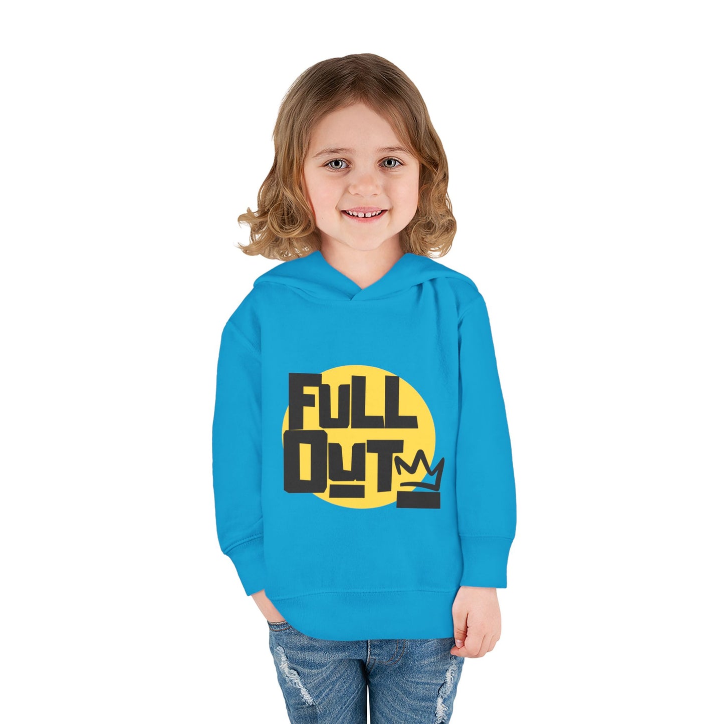 "Full Out" Toddler Pullover Hoodie – Bold Streetwear-Inspired Dance Graphic Fleece Sweatshirt for Kids