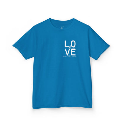 "LOVE Dance" Youth Short Sleeve Tee – Script Letter Graphic Dance Lover T-Shirt