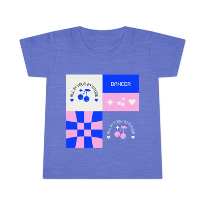 "Dancer – All in Your Attitude" Toddler Dance T-Shirt – Retro Graphic Short Sleeve Tee for Kids