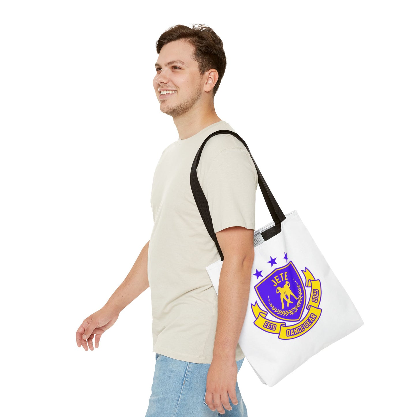 "Jeté Dance Gear Estd 2025" Canvas Tote Bag – Collegiate-Inspired Dancer Tote for Rehearsals, Classes & Everyday Style
