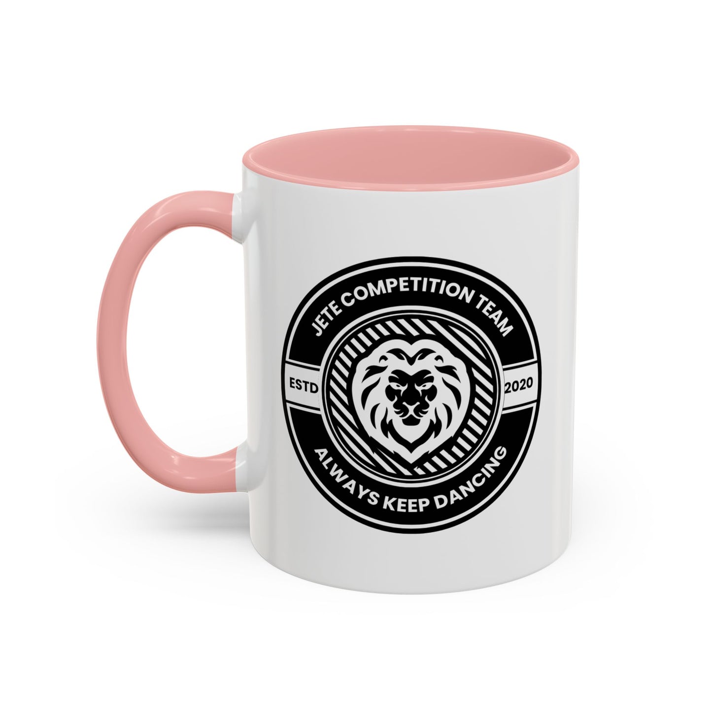 "Jeté Competition Team – Always Keep Dancing" Accent Coffee Mug – Collegiate Style Ceramic Mug for Dancers and Studio Teams