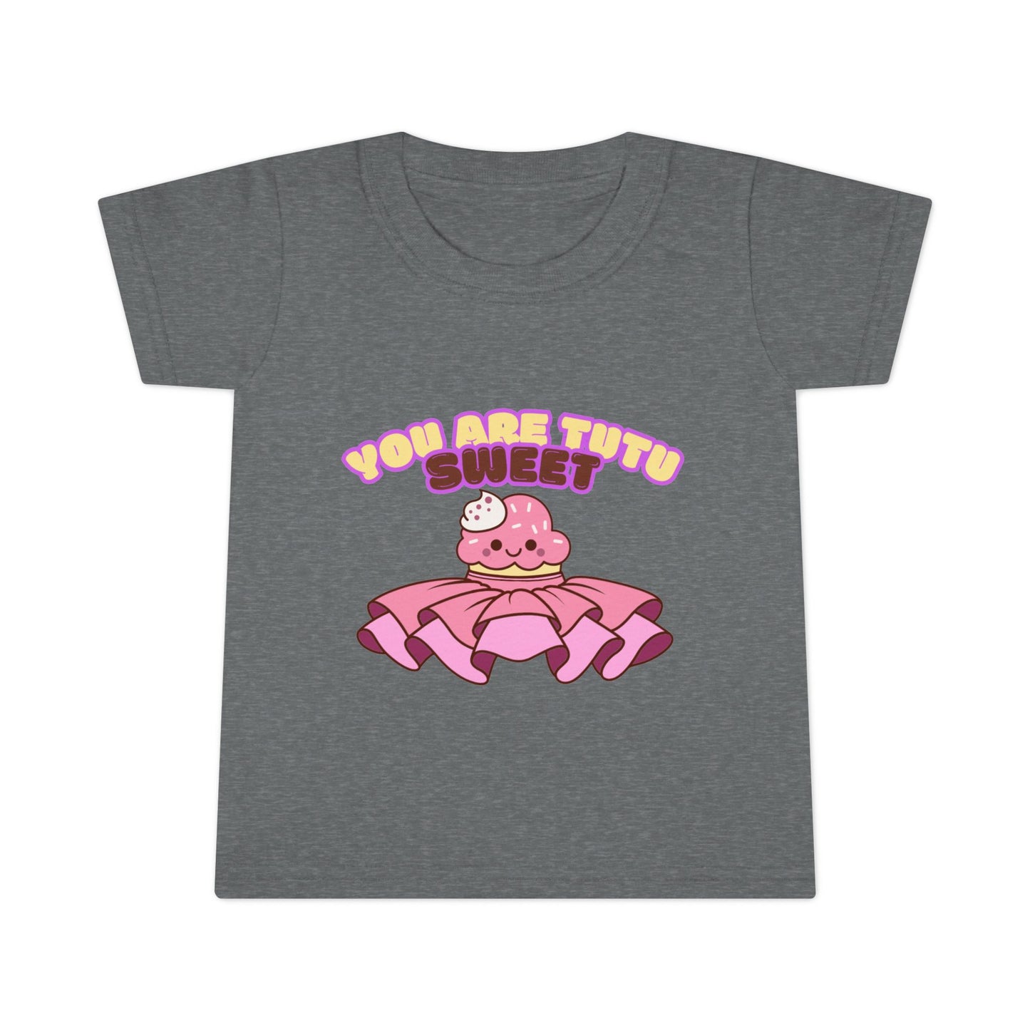 "You Are Tutu Sweet" Toddler Dance T-Shirt – Kawaii Cupcake in Tutu Graphic Short Sleeve Tee for Kids
