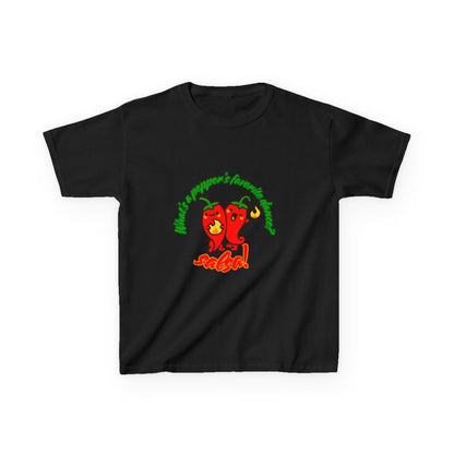 "What’s a Pepper’s Favorite Dance? Salsa!" Youth Short Sleeve Tee – Funny Dance Shirt with Cute Pepper Graphic for Kids