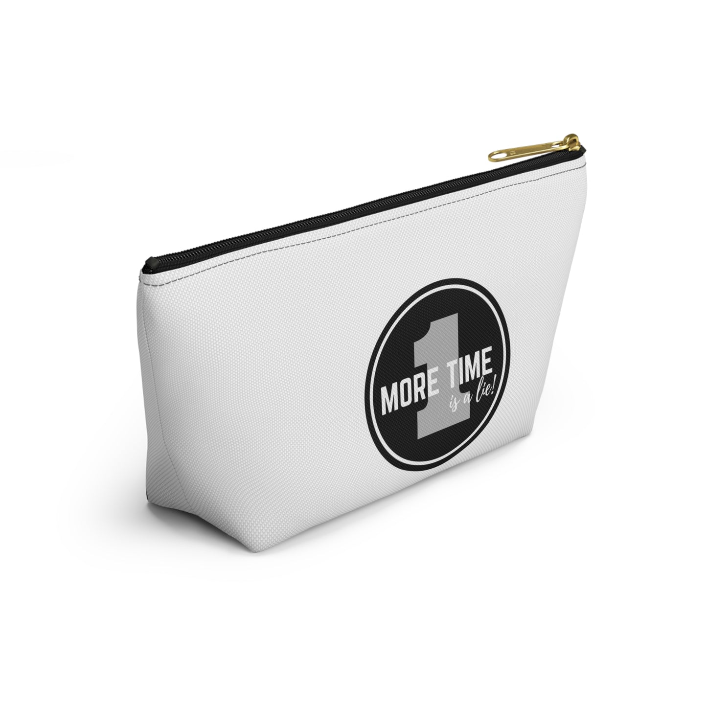 "One More Time is a Lie" Makeup Bag – Bold Emblem Dance Graphic – Funny Dance-Themed Zipper Pouch for Cosmetics, Accessories & Gifts