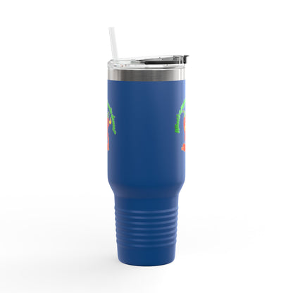"What's a Pepper's Favorite Dance? Salsa." Funny Dance Quote 40oz Insulated Travel Mug – Bold Pepper Graphic Stainless Steel Tumbler