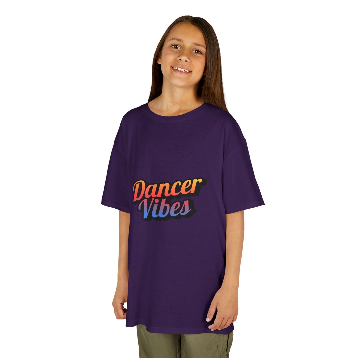 “Dancer Vibes” Colorful Graphic Tee for Kids | Dance-Themed Short Sleeve Shirt - Youth Dance T-Shirt