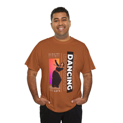 “Dancing” Streetwear-Inspired Female Dancer Unisex Heavy Cotton Tee – Urban Dance Graphic T-Shirt for Performers and Dance Lovers