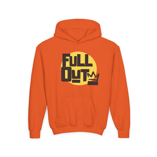 "Full Out" Youth Hooded Sweatshirt – Bold Streetwear-Inspired Dance Graphic Hoodie for Kids and Teens