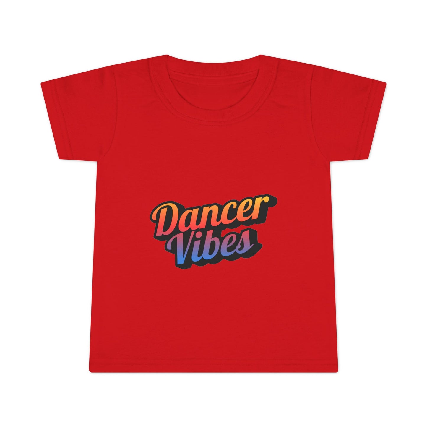 "Dancer Vibes" Toddler Dance T-Shirt – Colorful Text Graphic Short Sleeve Tee for Kids