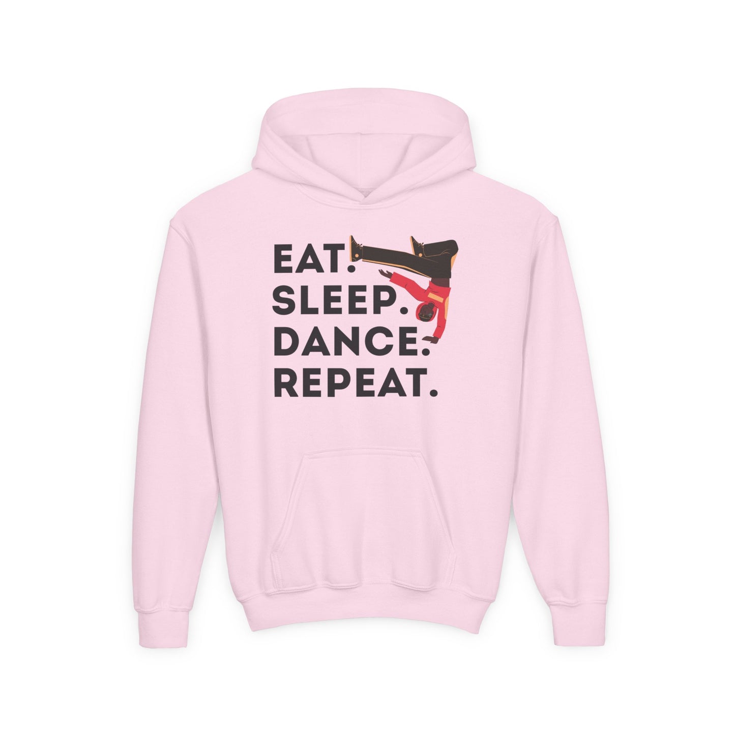 "Eat Sleep Dance Repeat" Youth Hoodie – Unisex B-Boy Dance Sweatshirt for Kids
