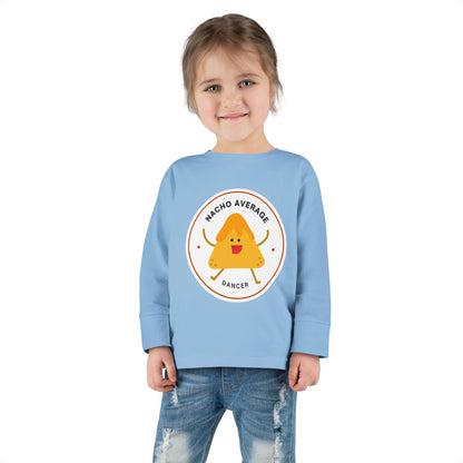 "Nacho Average Dancer" Toddler Dance T-Shirt – Cute Nacho Graphic Long Sleeve Tee for Kids