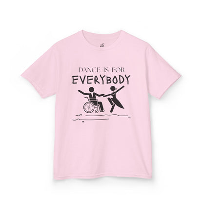 “Dance Is for Everybody” Youth Short Sleeve Tee – Inclusive Dance T-Shirt for Kids & Teens, Personalized with Name or Studio