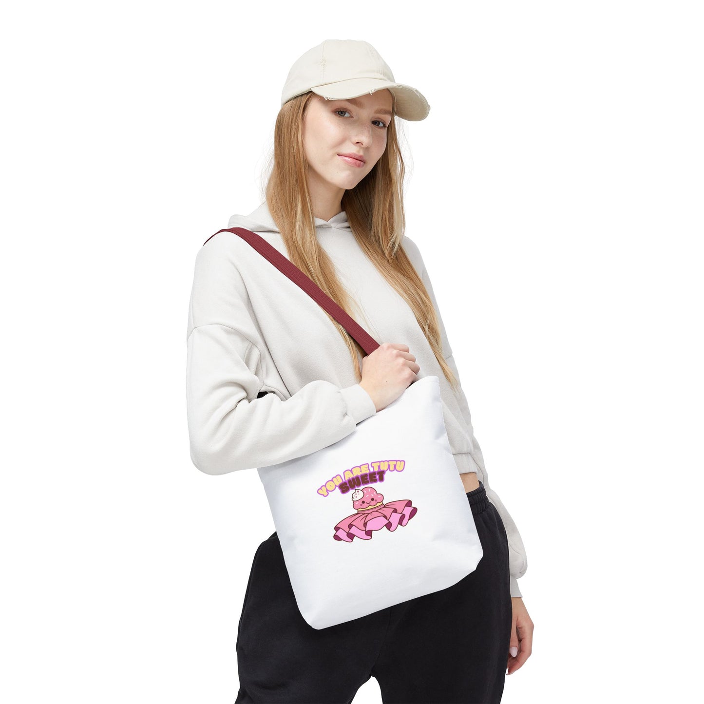 "You Are Tutu Sweet" Kawaii Cupcake Dance Tote Bag – Cute Canvas Bag for Dancers, Dance Moms & Ballet Lovers | Dance Gift Idea