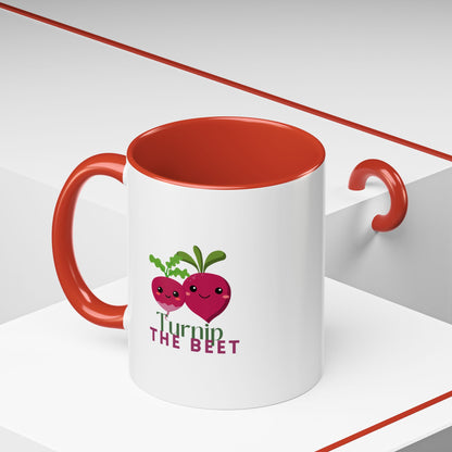 "Turnip the Beet" Accent Coffee Mug – Funny Dance Pun Ceramic Mug for Dancers and Music Lovers