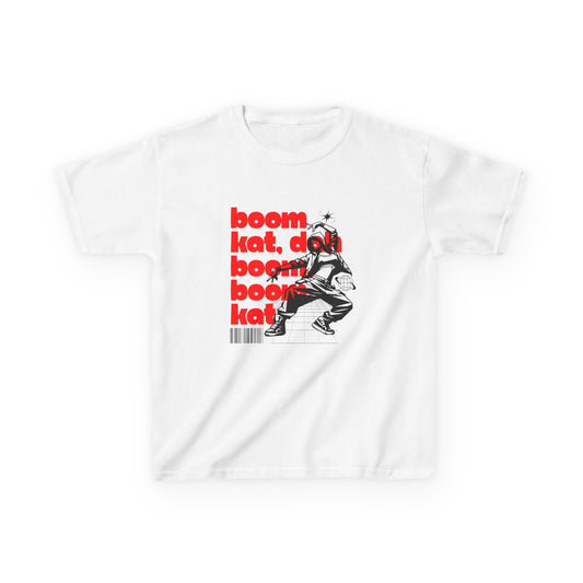 “Boom Kat Youth Short Sleeve Dance T-Shirt – Bold Streetwear-Inspired Graphic Tee for Kids