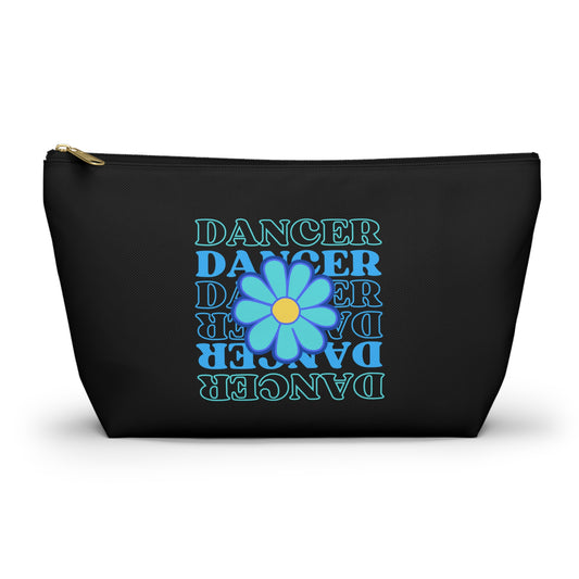 "Dancer" Makeup Bag – Elegant Floral Dance Graphic – Stylish Zipper Pouch for Cosmetics, Accessories & Gifts for Dancers