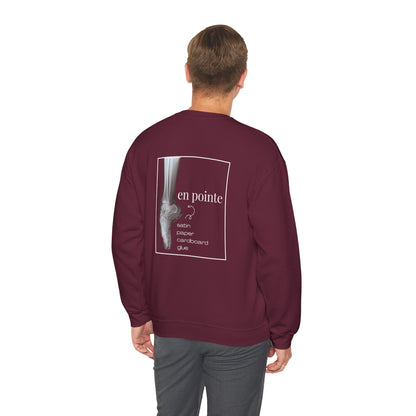 “I Dance en Pointe” - Optional Personalized Sleeve - Ballet Unisex Heavy Blend™ Crewneck Sweatshirt with Front and Back Print
