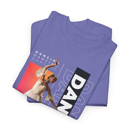“Dancing” Streetwear-Inspired Female Dancer Unisex Heavy Cotton Tee – Urban Dance Graphic T-Shirt for Performers and Dance Lovers