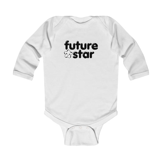 "Future Star” Infant Long Sleeve Bodysuit - Cute Danced-Themed Baby One-Piece for Little Performers and Rising Stars