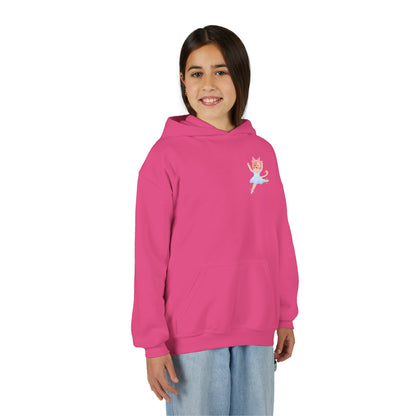 “Every Meow & Then I Dance” Adorable Dancing Cat Graphic | Cute Cat Dance Hoodie for Kids & Young Ballet Enthusiasts - Unisex Youth Hoodie