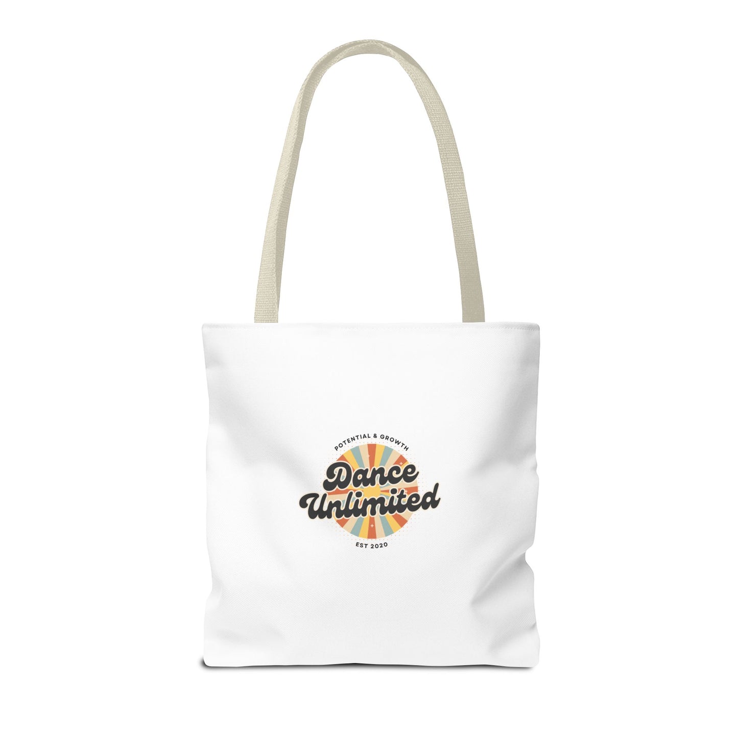 "Dance Unlimited, Potential & Growth" Canvas Tote Bag – Retro Graphic Dance Bag | Stylish Reusable Dance Tote for Dancers & Dance Moms