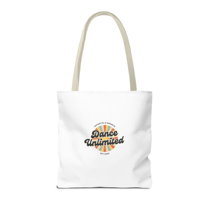 "Dance Unlimited, Potential & Growth" Canvas Tote Bag – Retro Graphic Dance Bag | Stylish Reusable Dance Tote for Dancers & Dance Moms