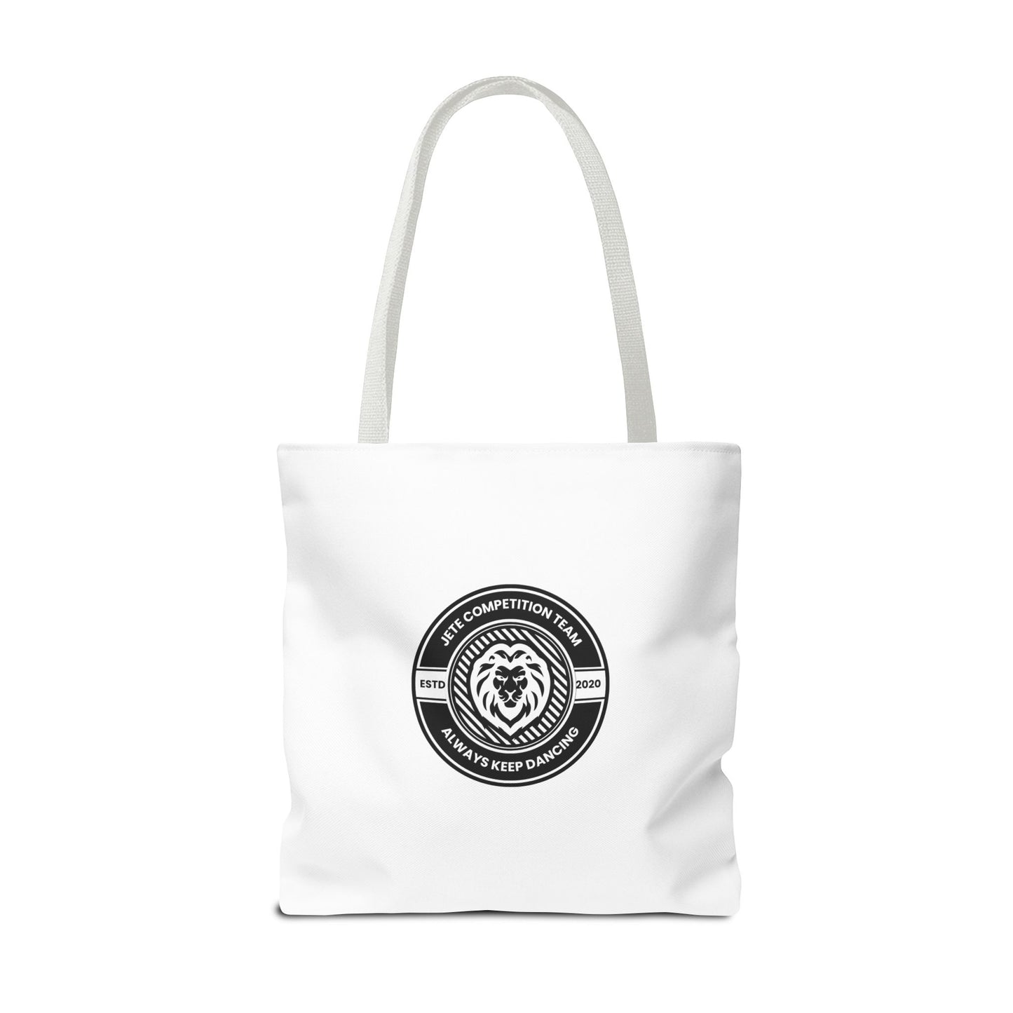 "Jeté Competition Team, Always Keep Dancing" Canvas Tote Bag – Collegiate Dance Team Logo | Reusable Dance Bag for Dancers, Rehearsals & Competitions