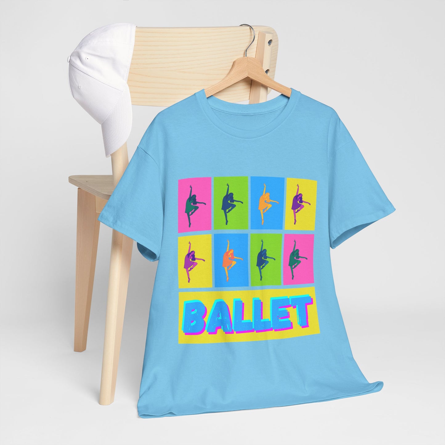 "Ballet" Pop Art Inspired Dance Graphic Unisex Heavy Cotton Tee – Artistic Ballet Dancer T-Shirt for Dance Lovers