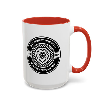 "Jeté Competition Team – Always Keep Dancing" Accent Coffee Mug – Collegiate Style Ceramic Mug for Dancers and Studio Teams