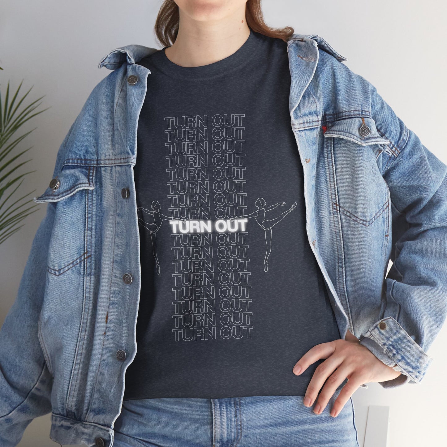 "Turn Out" Ballerina Graphic Unisex Heavy Cotton Tee – Ballet Dance T-Shirt for Dancers & Dance Enthusiasts