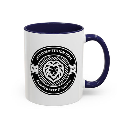 "Jeté Competition Team – Always Keep Dancing" Accent Coffee Mug – Collegiate Style Ceramic Mug for Dancers and Studio Teams