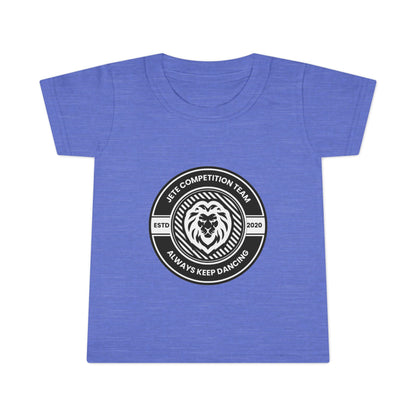 "Jeté Competition Team – Always Keep Dancing" Toddler Dance T-Shirt – Collegiate-Inspired Emblem Graphic Short Sleeve Tee for Kids