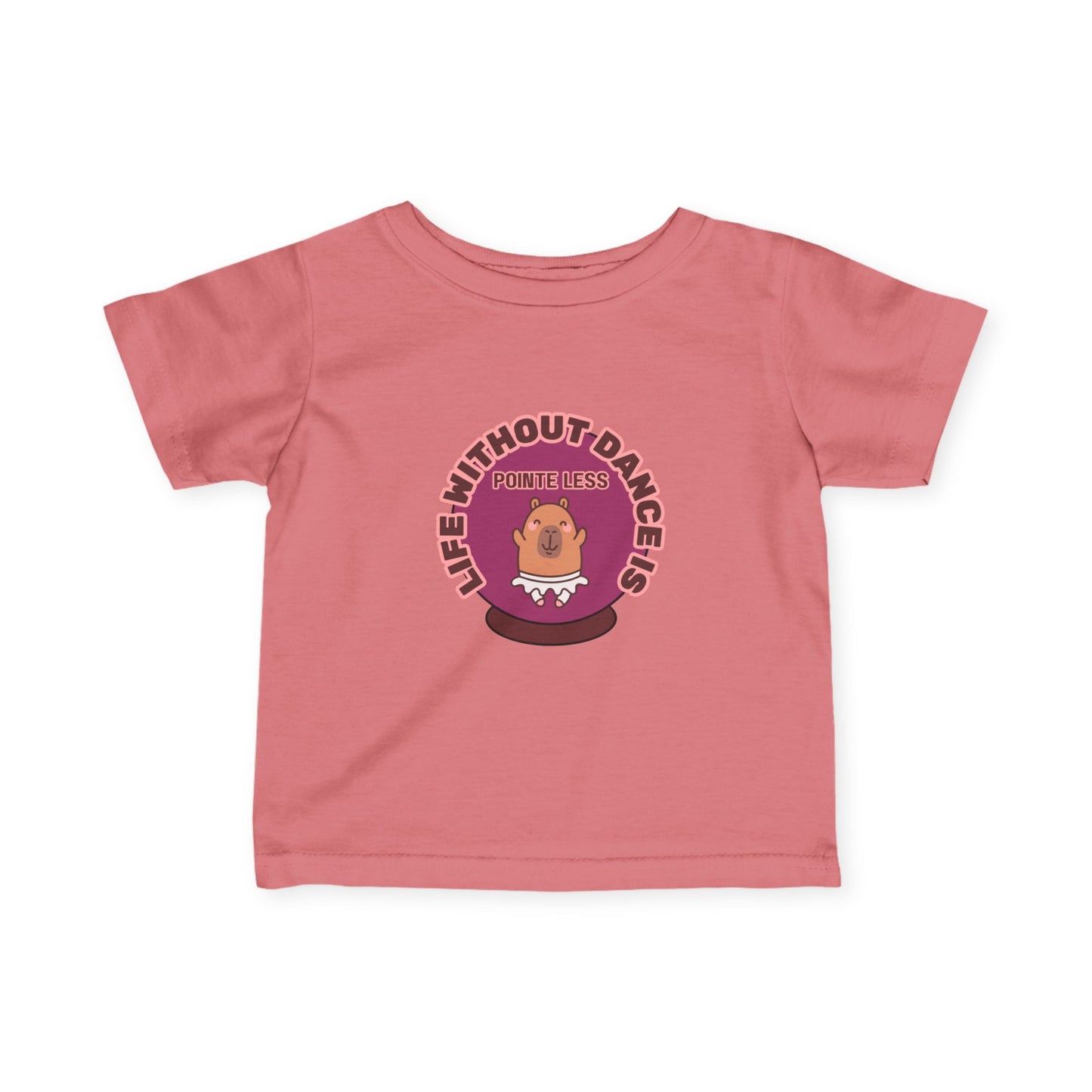 "Life Without Dance is Pointeless" Infant Fine Jersey Tee – Cute Dancing Capybara Baby Dance T-Shirt for Animal-Loving Tiny Movers