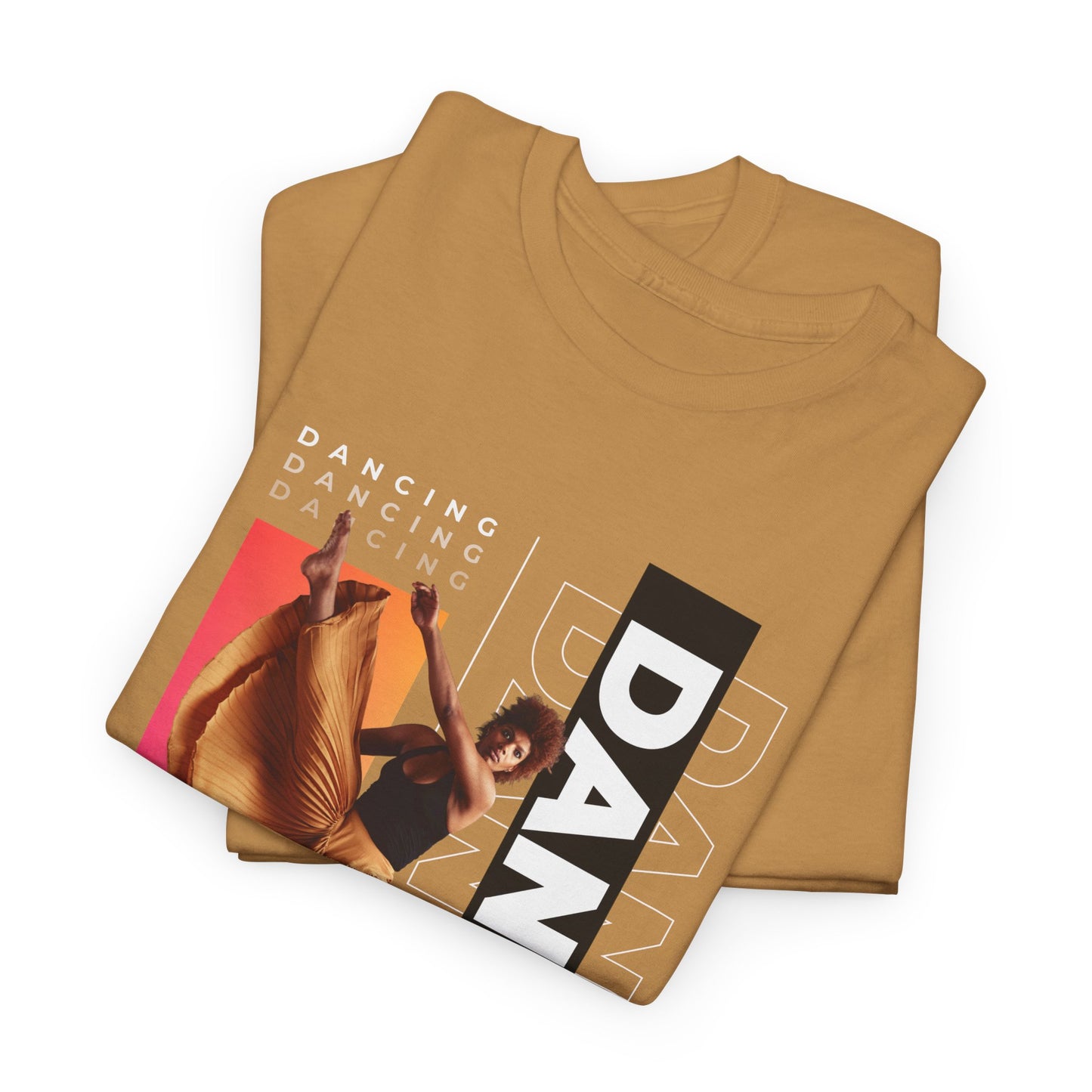 “Dancing” Streetwear-Inspired Female Dancer Unisex Heavy Cotton Tee – Urban Dance Graphic T-Shirt for Performers and Dance Lovers
