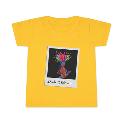 "Shake It Like a..." Toddler Dance T-Shirt – Carnival-Inspired Samba Dancer Graphic Short Sleeve Tee for Kids
