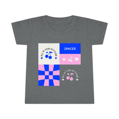 "Dancer – All in Your Attitude" Toddler Dance T-Shirt – Retro Graphic Short Sleeve Tee for Kids