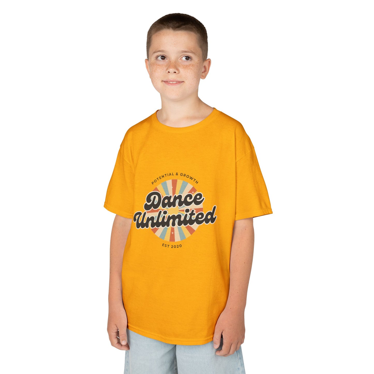 “Dance Unlimited: Potential & Growth” Retro Graphic T-Shirt for Kids – Motivational Dance Shirt - Youth Dance Inspiration Tee