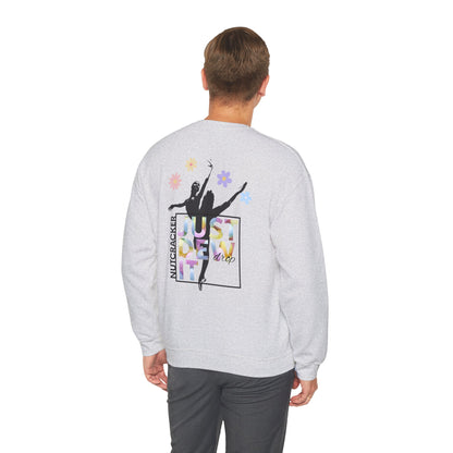 “Just Dew Drop It” Back Print ADULT Sweatshirt + “Nutcracker 2025” Front – Unisex Heavy Blend Crewneck | Ballet Dewdrop Fairy Holiday Dance Apparel