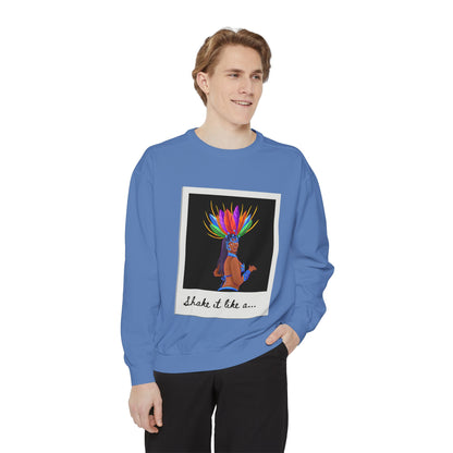 "Shake It Like a..." Unisex Lightweight Crewneck Sweatshirt – Carnival-Inspired Samba Dancer Graphic Pullover for Dance Lovers & Festival Vibes