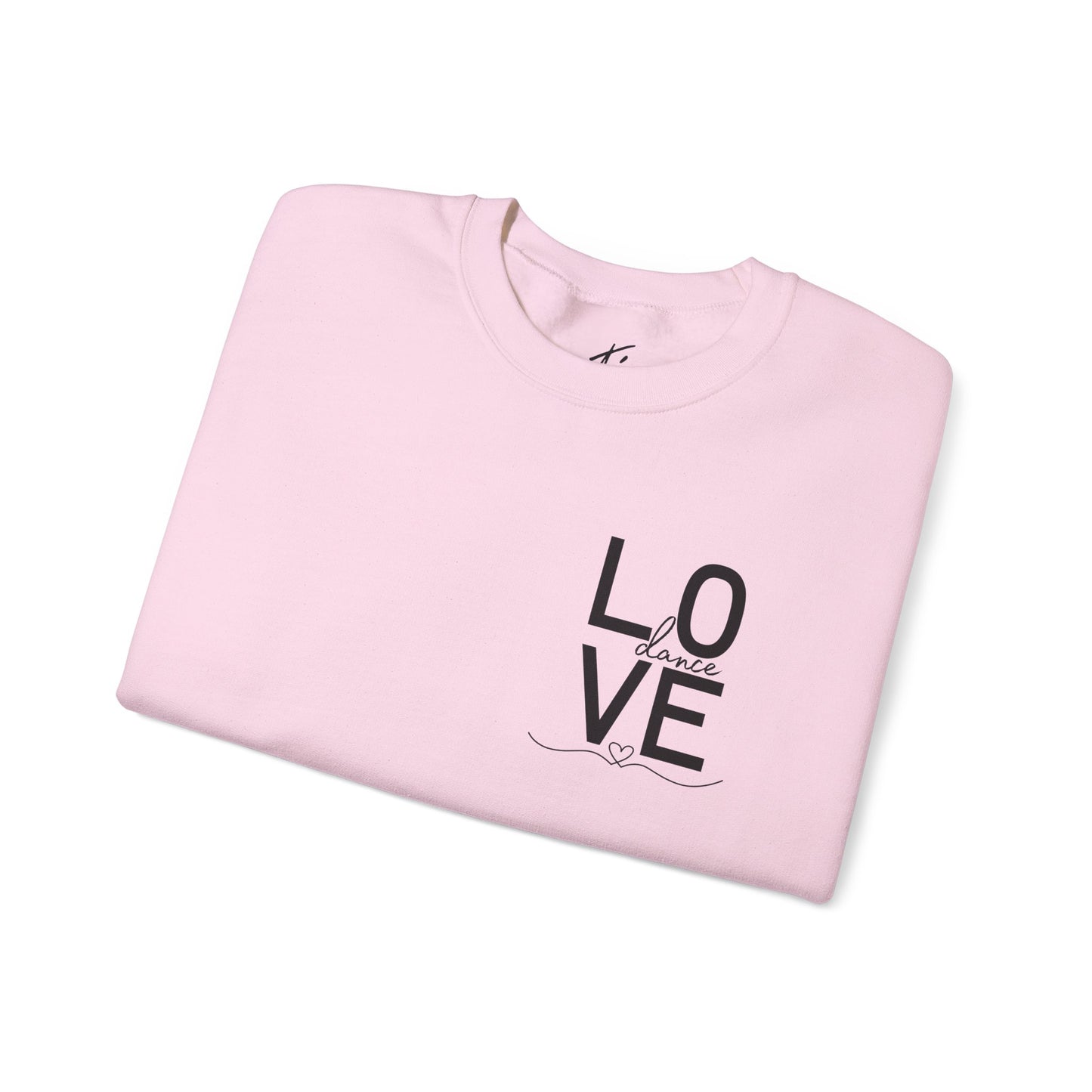 "LOVE Dance" Unisex Crewneck Sweatshirt – Script Letter Graphic Dance Lover Pullover