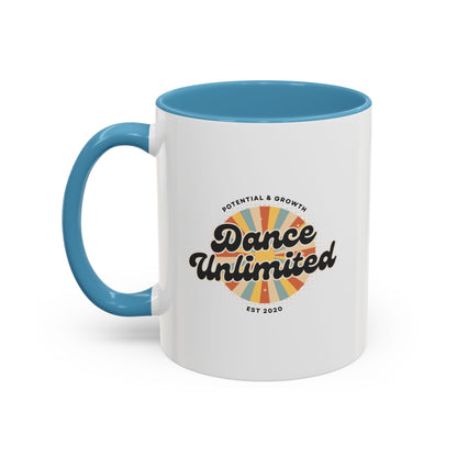 "Dance Unlimited – Potential & Growth" Accent Coffee Mug – Retro-Inspired Ceramic Mug for Dancers and Creative Dreamers