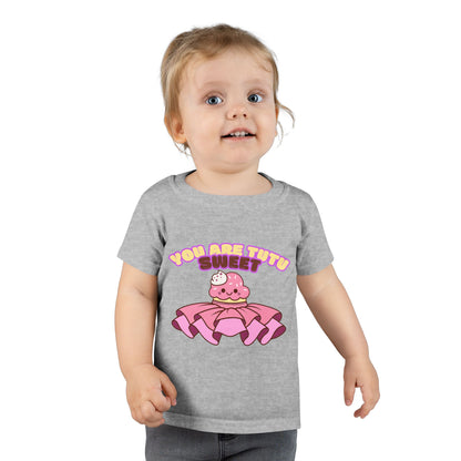 "You Are Tutu Sweet" Toddler Dance T-Shirt – Kawaii Cupcake in Tutu Graphic Short Sleeve Tee for Kids