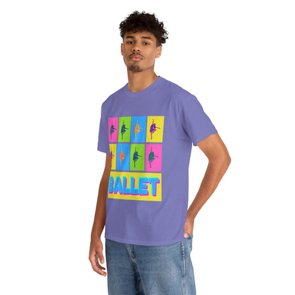 "Ballet" Pop Art Inspired Dance Graphic Unisex Heavy Cotton Tee – Artistic Ballet Dancer T-Shirt for Dance Lovers