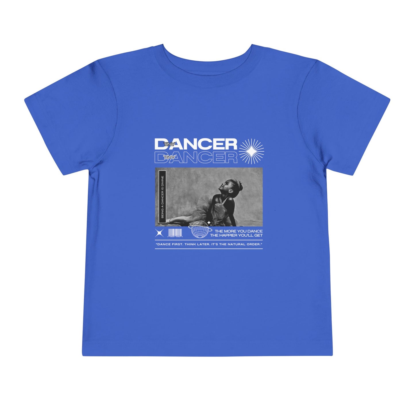 “Tiny Dancer" Toddler Short Sleeve T-Shirt – Streetwear-Inspired Recital Photo Graphic Tee for Kids