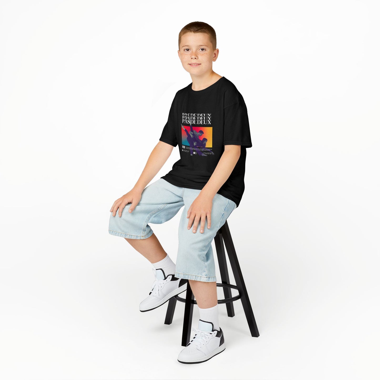 “Pas De Deux” Youth Short Sleeve Ballet Definition Tee – Streetwear-Inspired Dance T-Shirt with Partnering Dancers Graphic